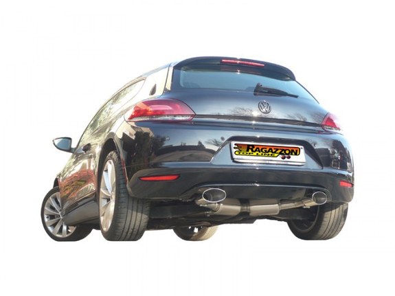 Ragazzon Edelstahl Duplex Komplettanlage ab Kat VW Scirocco Typ 13 TDI 103kW je 135x90mm oval abgeschrägt: 50.0350.12ANL3