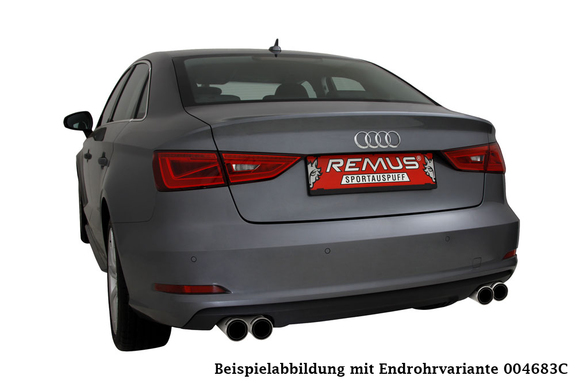 Remus Edelstahl Duplex Sportauspuff-Komplettanlage ab Kat Audi A3 8V 1.8l quattro Limousine inkl. Endrohren nach Wahl: 0450131500ANL5