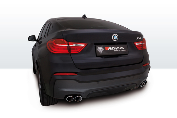Remus Edelstahl Duplex Sportauspuff BMW X4 F26 je 2x84mm rund eingerollt schräg: 0860140500ESD1