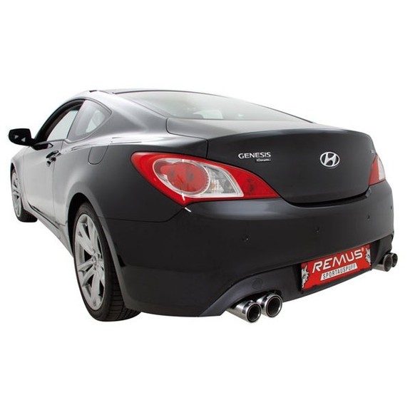Remus Edelstahl Duplex Sportauspuff-Komplettanlage ab Kat Hyundai Genesis Coupe 2.0l Typ BK20 je 2x84mm Street Race rund eingerollt