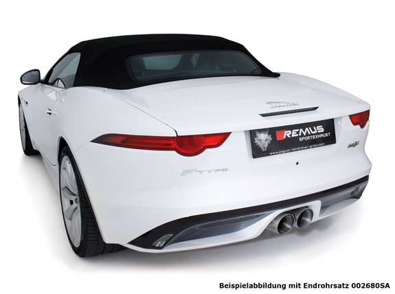 Remus Edelstahl Sportauspuff Mittig Jaguar F-Type S Coupe u. Cabrio inkl. Endrohrsatz nach Wahl