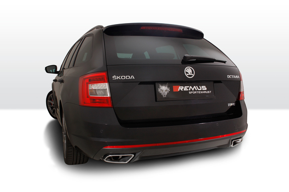 Remus Edelstahl Duplex Racing-Komplettanlage mit optionaler Klappensteuerung Skoda Octavia RS TSI Typ 5E Limousine u. Combi