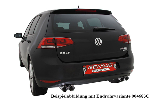 Remus Edelstahl Duplex Racing-Komplettanlage ab Kat VW Golf 7 1.4 TSI inkl. Endrohrsatz nach Wahl