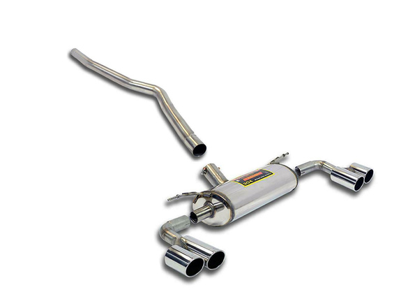 Supersprint Edelstahl Duplex Racing-Komplettanlage ab Kat BMW 1er F20/F21 125i je 2x80mm rund eingerollt abgeschrägt: 987406ANLR1