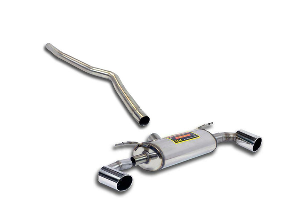 Supersprint Edelstahl Duplex Racing-Komplettanlage ab Kat BMW 1er F20/F21 M135i je 100mm rund eingerollt abgeschrägt: 988624ANLR