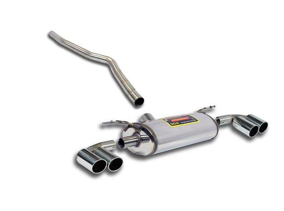 Supersprint Edelstahl Duplex Racing-Komplettanlage ab Kat BMW 1er F20/F21 M135i je 2x80mm rund eingerollt abgeschrägt: 988626ANLR