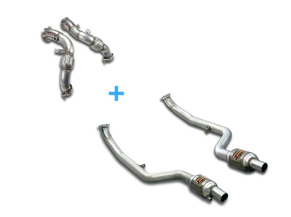 Supersprint Edelstahl Downpipe mit Sport-Kat BMW F10/F11 550i: 981711SET1