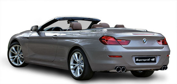 Supersprint Edelstahl Duplex Komplettanlage ab Kat. BMW 6er 640d F12 F13 F06 Cabrio Coupe u. Grand Coupe je 2x90mm rund eingerollt abgeschrägt: 986346ANL
