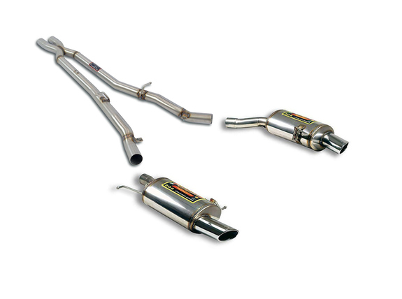 Supersprint Edelstahl Duplex Racing-Komplettanlage ab VSD BMW 6er E63/E64 645i je 120x80mm oval eingerollt abgeschrägt: 788505_788535ANLR2