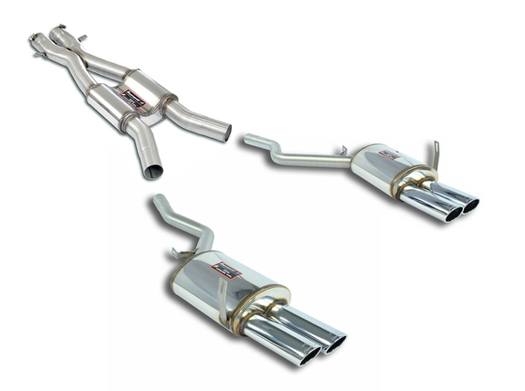 Supersprint Edelstahl Duplex Sportauspuff-Komplettanlage ab Kat BMW 7er E38 730i 735i 740i je 2x90x70mm oval eingerollt abgeschrägt: 785207_785237ANL