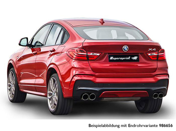 Supersprint Edelstahl Duplex Sportauspuff BMW X4 F26 35d 35i xDrive inkl. Endrohrsatz nach Wahl: 986604ESD1