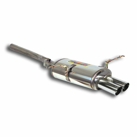 Supersprint Edelstahl Sportauspuff-Komplettanlage ab Kat BMW Z3 1.9l 2x70mm rund scharf abgeschrägt: 786626ANL2