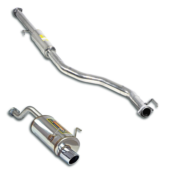 Supersprint Edelstahl Sportauspuff-Komplettanlage ab Kat Honda Civic 6 Hatchback 1.4l-1.6l 100mm rund eingerollt: 921910