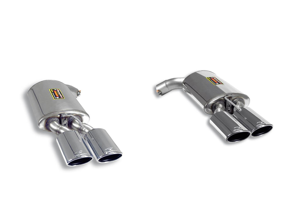 Supersprint Edelstahl Duplex Sportauspuff Mercedes CL-Klasse CL216 CL63AMG CL65AMG je 2x120x80mm oval eingerollt abgeschrägt: 846307ESD