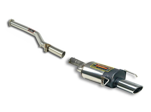 Supersprint Edelstahl Racing-Komplettanlage ab Kat Mercedes CLK W209 CLK280-500 145x95mm oval eingerollt abgeschrägt: 844205ANLR2