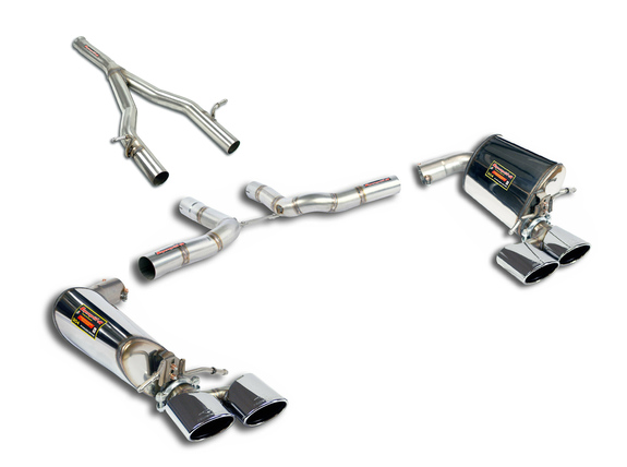 Supersprint Edelstahl Duplex Racing-Komplettanlage ab Kat Mercedes E-Klasse Cabrio A207 E200 E250 je 2x120x80mm oval eingerollt abgeschrägt: 848807_848837ANLR1