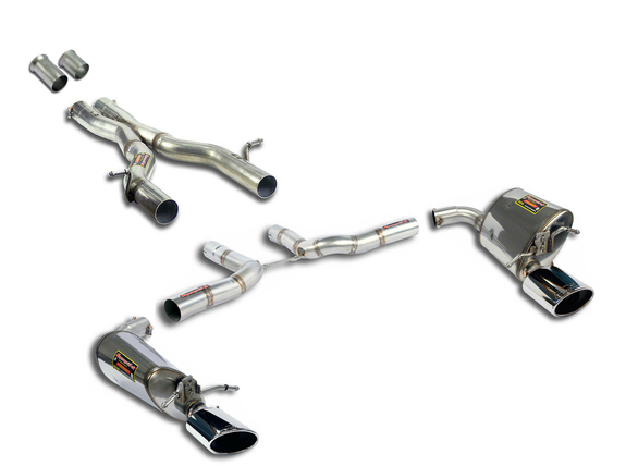 Supersprint Edelstahl Duplex Racing-Komplettanlage ab Kat Mercedes E-Klasse Cabrio A207 E300 E350 je 145x95mm oval eingerollt abgeschrägt: 848805_848835ANLR2
