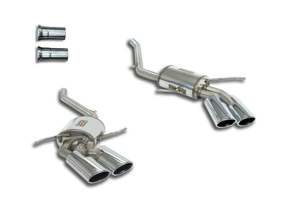 Supersprint Edelstahl Duplex Sportauspuff Mercedes M-Klasse W164 Diesel in ML63-Optik je 2x120x80mm oval eingerollt abgeschrägt: 845907_845937ESD1