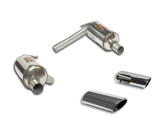 Supersprint Edelstahl Duplex Sportauspuff Range Rover Sport Supercharged je 1x oval eingerollt abgeschrägt: 401434ESD2