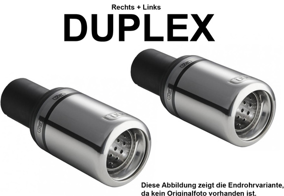 Ulter Duplex Sportauspuff Fiat GRANDE PUNTO, PUNTO EVO 05- 80mm rund eingerollt gerade mit Absorber: 107-311-07-2
