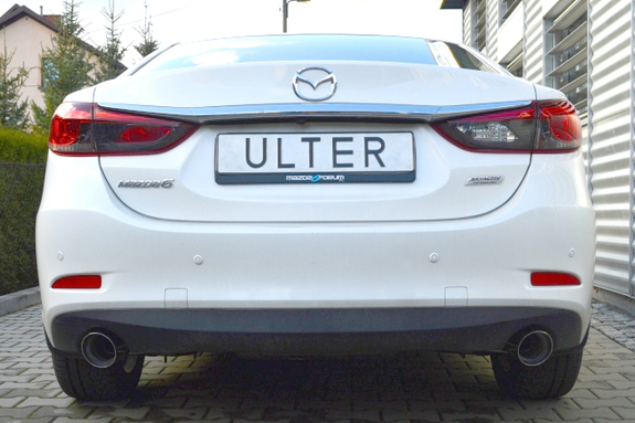Ulter Edelstahl Duplex Sportauspuff Mazda 6 III GJ Limousine 12-17 je 100mm rund seitlich abgeschrägt: 116-312-60-P