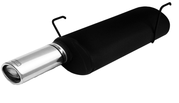 Ulter Sportauspuff Peugeot 206 Fließheck 03-08 95x65mm oval eingerollt gerade mit Absorber: 121-107-10