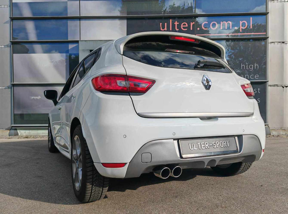 Ulter Sportauspuff Renault Clio 4 Schrägheck Typ X98 1.2 TCe 2x80mm rund eingerollt abgeschrägt mit Absorber: 122-221-80RS
