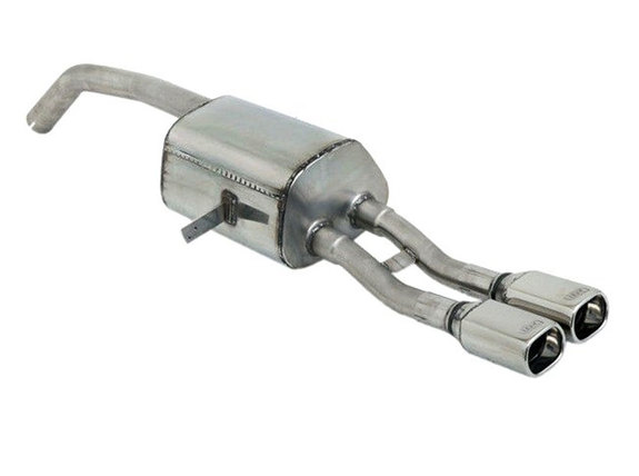 Ulter Edelstahl Sportauspuff Renault Megane 3 Grandtour, Cabrio 80x65mm rechteckig eingerollt gerade mit Absorber: 122-214-12-1-P