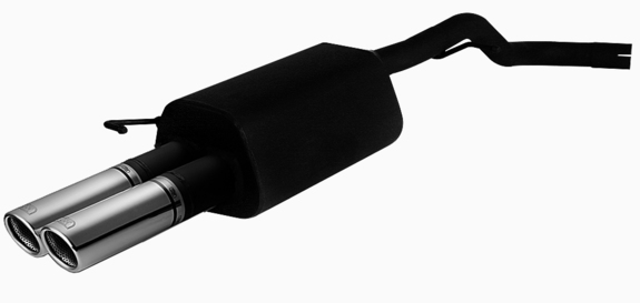 Ulter Sportauspuff Seat LEON 1M 99-05 70mm rund eingerollt abgeschrägt mit Absorber: 124-205-70RS