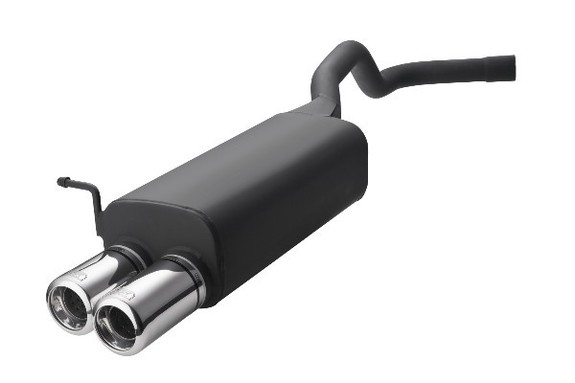 Ulter Sportauspuff Skoda FABIA 2 Fließheck 2006- 80mm rund eingerollt gerade mit Absorber: 125-211-07-2