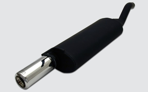 Ulter Sportauspuff Skoda FAVORIT Fließheck 89-10/94 80mm rund eingerollt gerade mit Absorber: 125-101-07-2