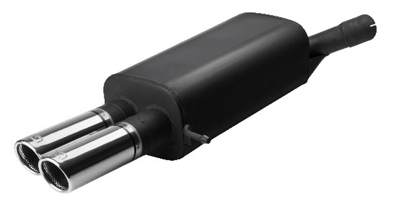 Ulter Sportauspuff Skoda OCTAVIA Limousine Typ 1Z RS 2x70mm rund eingerollt abgeschrägt mit Absorber: 125-218-70RS