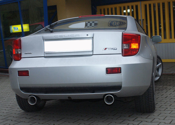 Ulter Duplex Sportauspuff Toyota CELICA T-SPORT T23 00- 100mm rund eingerollt gerade mit Absorber: 128-310-17-1