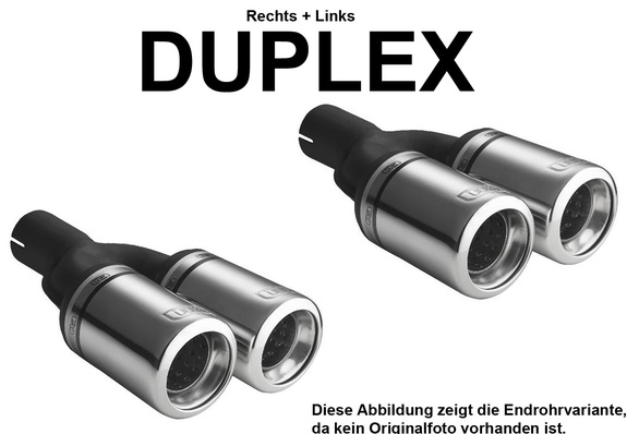 Ulter Duplex Sportauspuff Volkswagen GOLF 4 10/97-06/04 80mm rund eingerollt gerade mit Absorber: 129-404-07-2#1