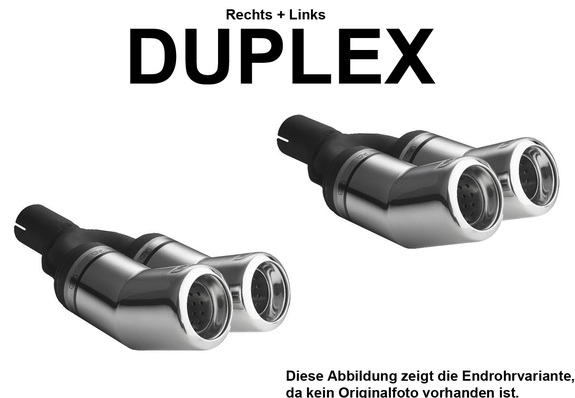 Ulter Duplex Sportauspuff Volkswagen GOLF 4 10/97-06/04 80mm DTM rund eingerollt gerade mit Absorber: 129-404-13-1#1