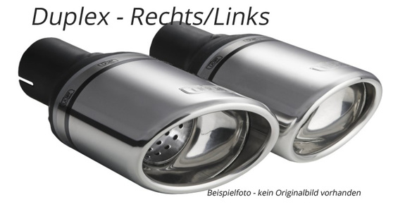 Ulter Duplex Sportauspuff Volkswagen TOURAN 03->10 120x80mm oval eingerollt: 129-317-27