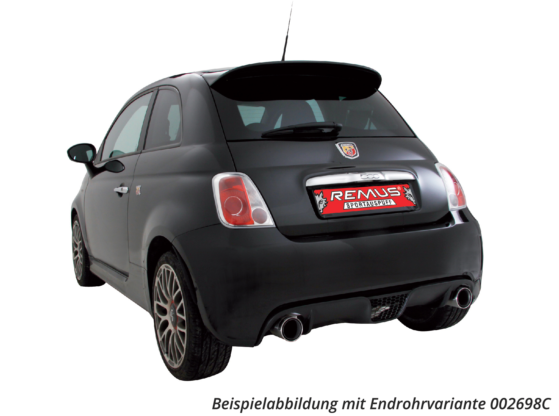 ULTER EDELSTAHL Sportauspuff Fiat 500 Abarth Ab Bj. 08 1.4l Turbo